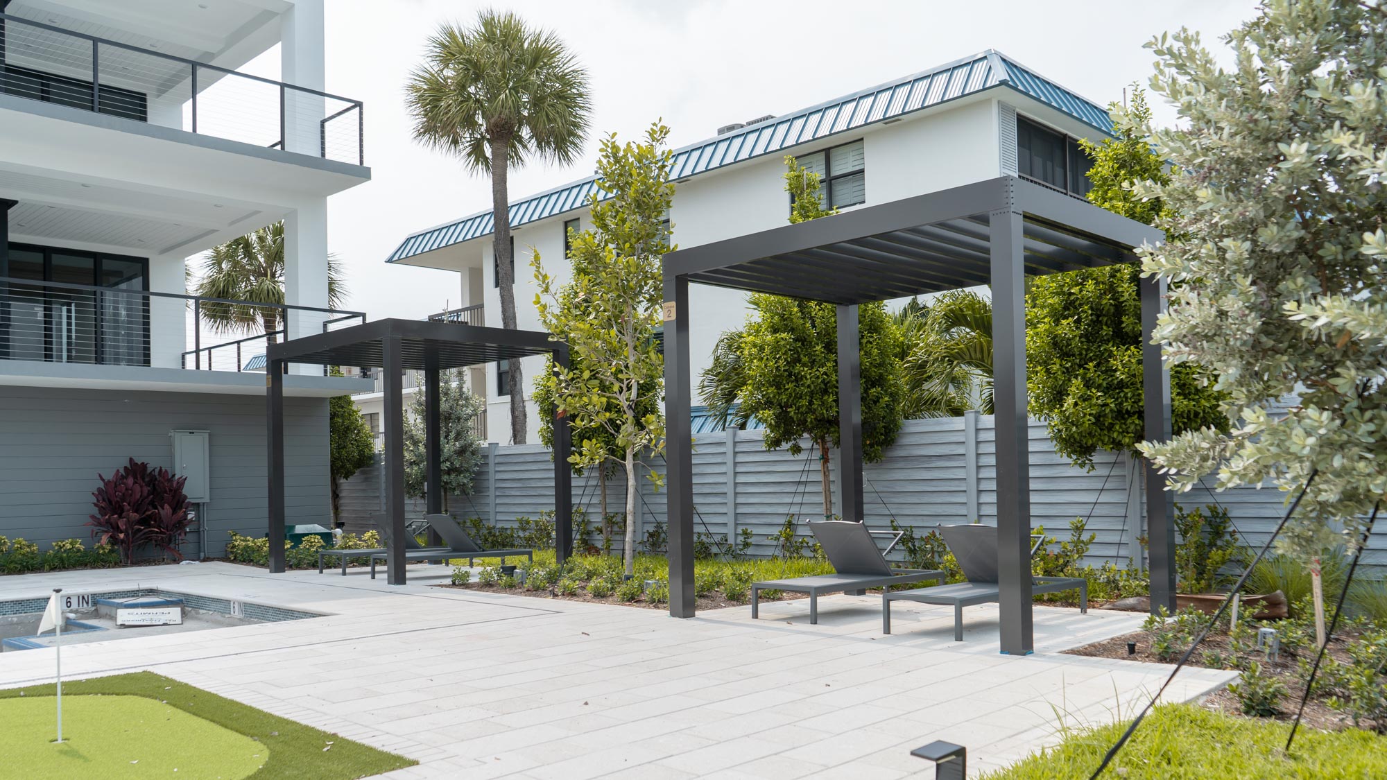 Custom fencing and pergola project Pompano Beach FL